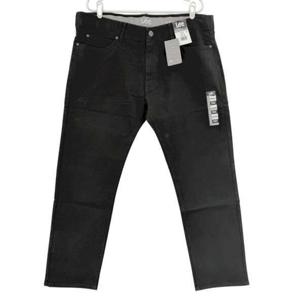 Lee Men's Slim Straight Motion Flex Waistband Stretch Black Pants Size 40X30 NWT - Picture 1 of 11